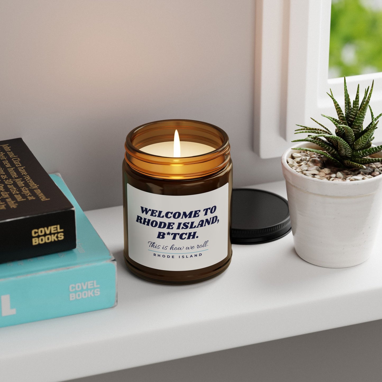 Welcome to Rhode Island Candle | Ocean State Gift | Rhode Island Home Decor | Rhode Island Quote Candle | New England Gift | Soy Candle