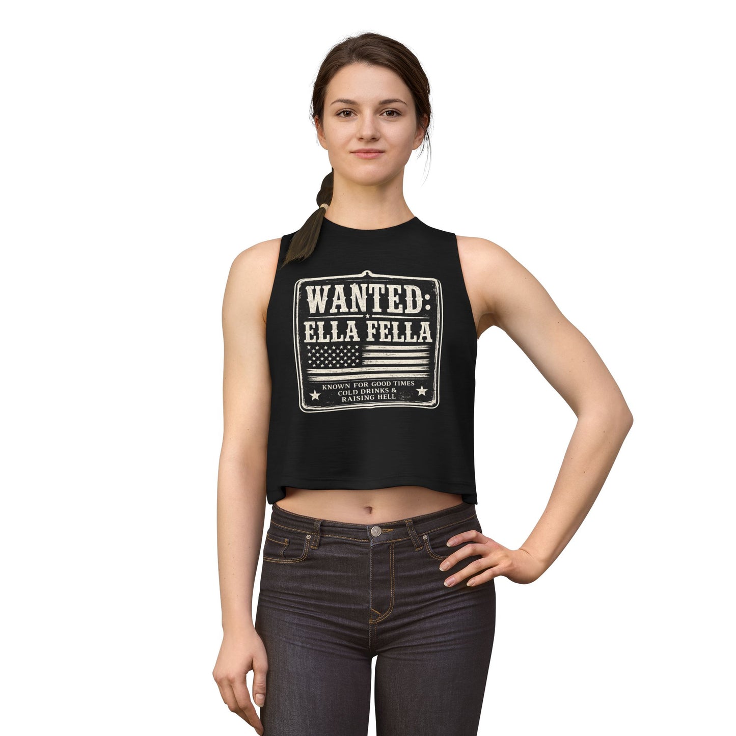 Wanted Ella Fella Crop Tank Top, Country Concert Shirt, Western Graphic Tee, Cowgirl Outfit, Rodeo Shirt, Nashville Festival Top