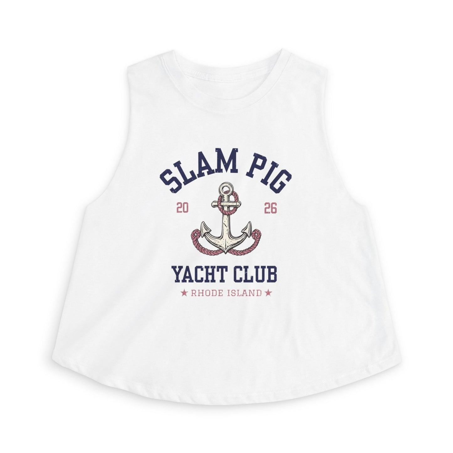 Slam Pig Yacht Club Crop Tank, Rhode Island Muscle Tank, Bravo RHORI Shirt, Coastal Summer Top