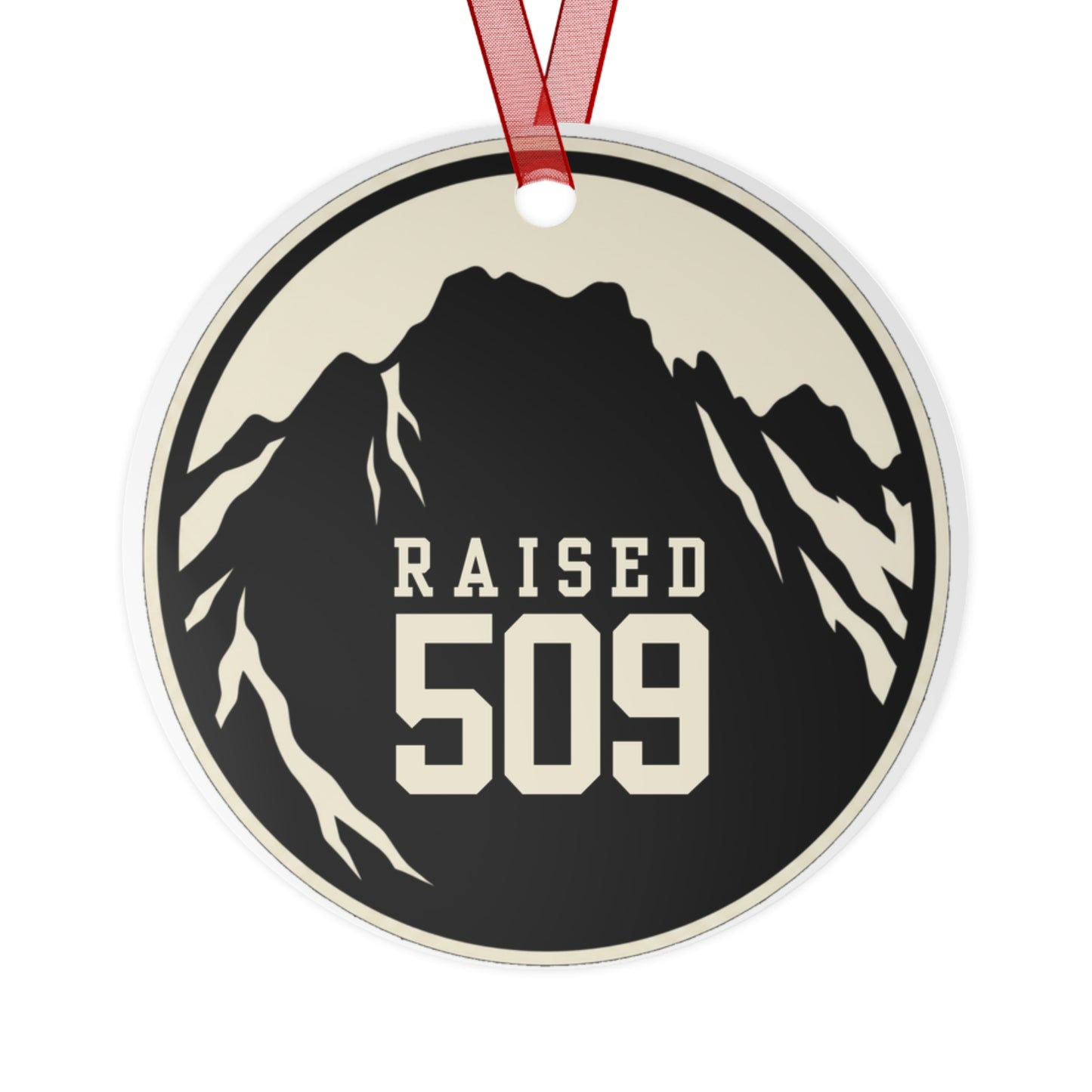 Raised 509 Mountain Town Metal Ornament | Washington Local Pride Keepsake