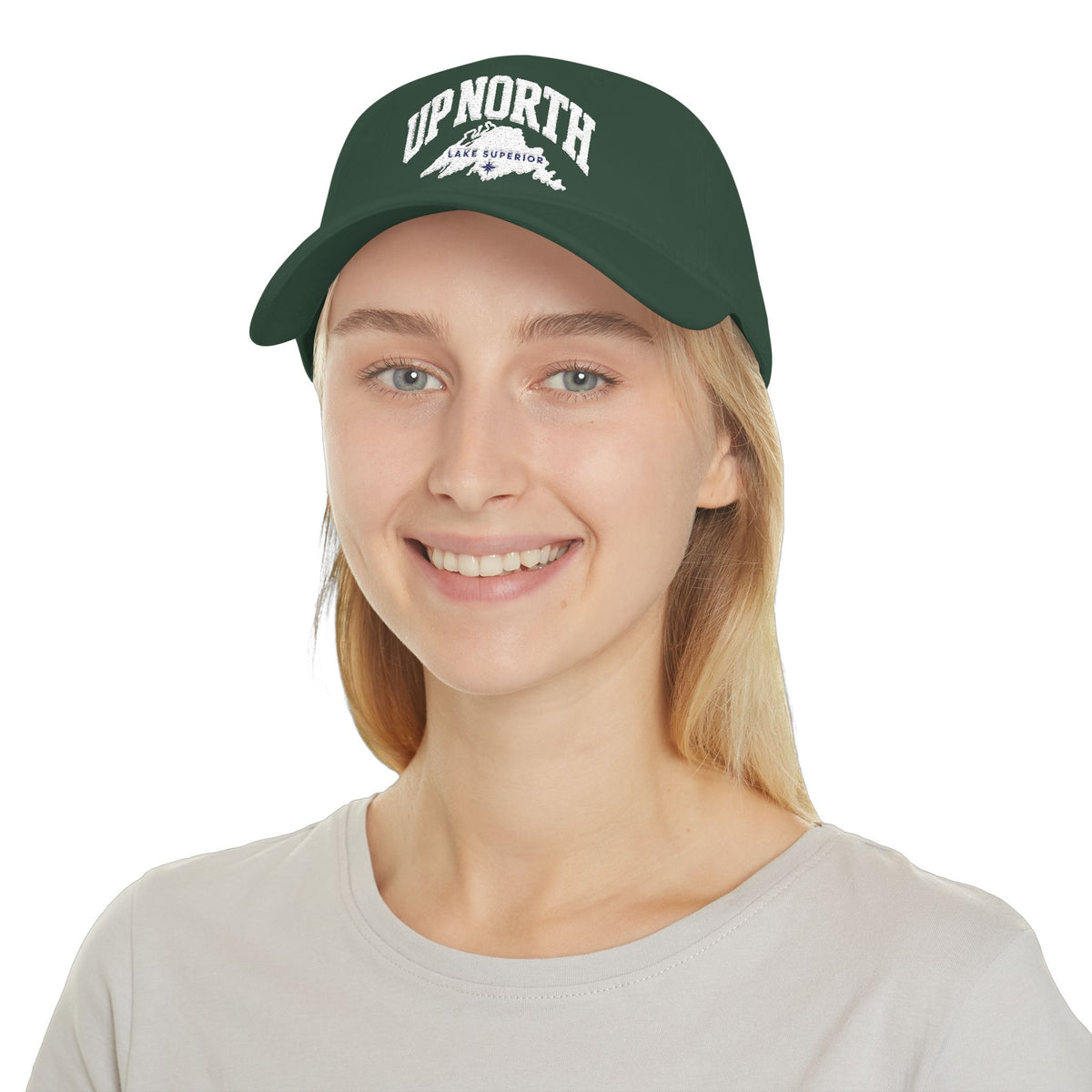 Up North Lake Superior Embroidered Low-Profile Trucker Hat