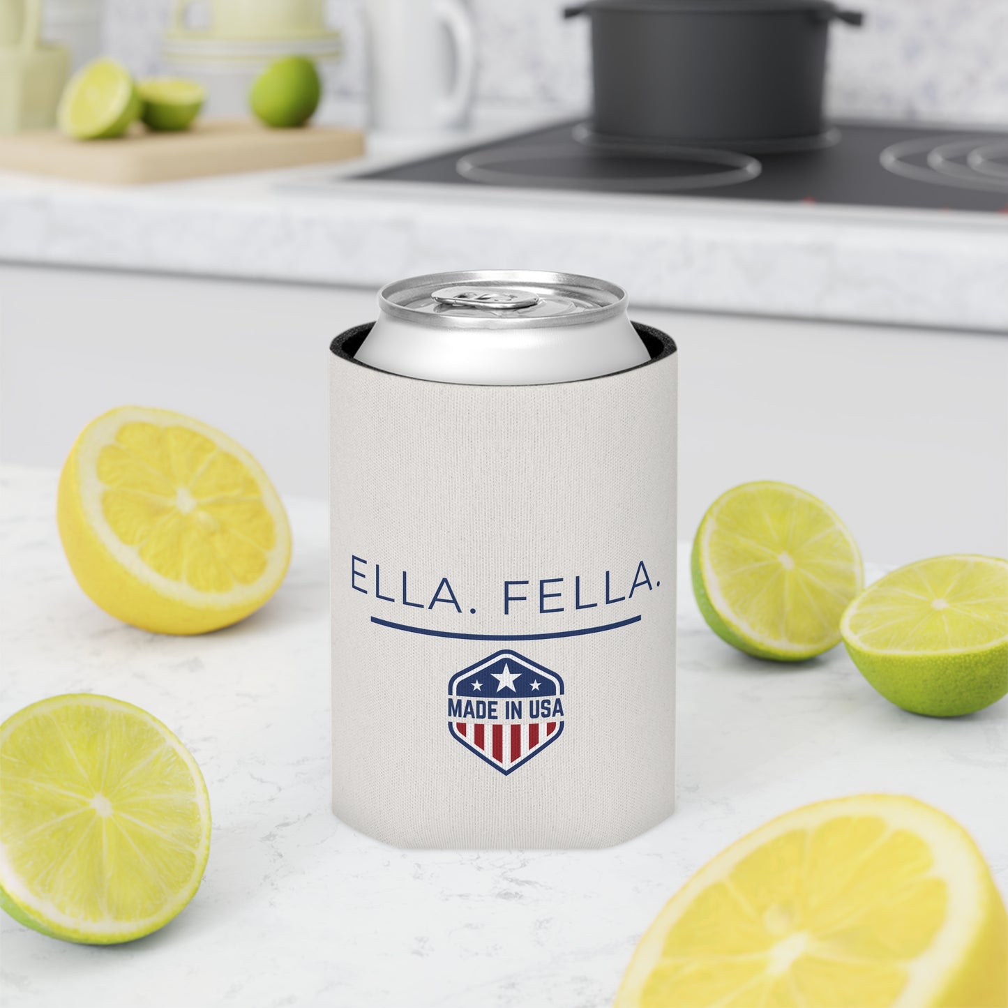 Ella Fella Can Cooler, Beer Can Sleeve, Made in USA Drink, Country Gift for Men, Patriotic Beverage Sleeve, Funny Gift for Him