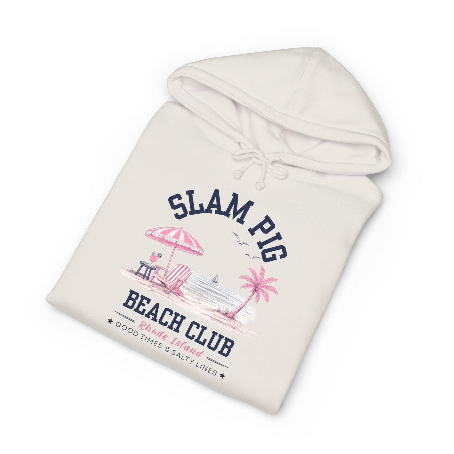Slam Pig Beach Club Hoodie, Rhode Island Hoodie, Coastal Beach Sweatshirt, Preppy Beach Hoodie, Summer Vacation Gift, Unisex, RHORI