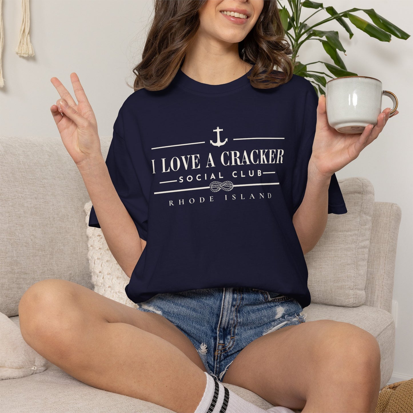 I Love a Cracker Social Club Shirt | Funny Rhode Island Shirt | Coastal Nautical Graphic Tee | New England Yacht Club Style | RHORI