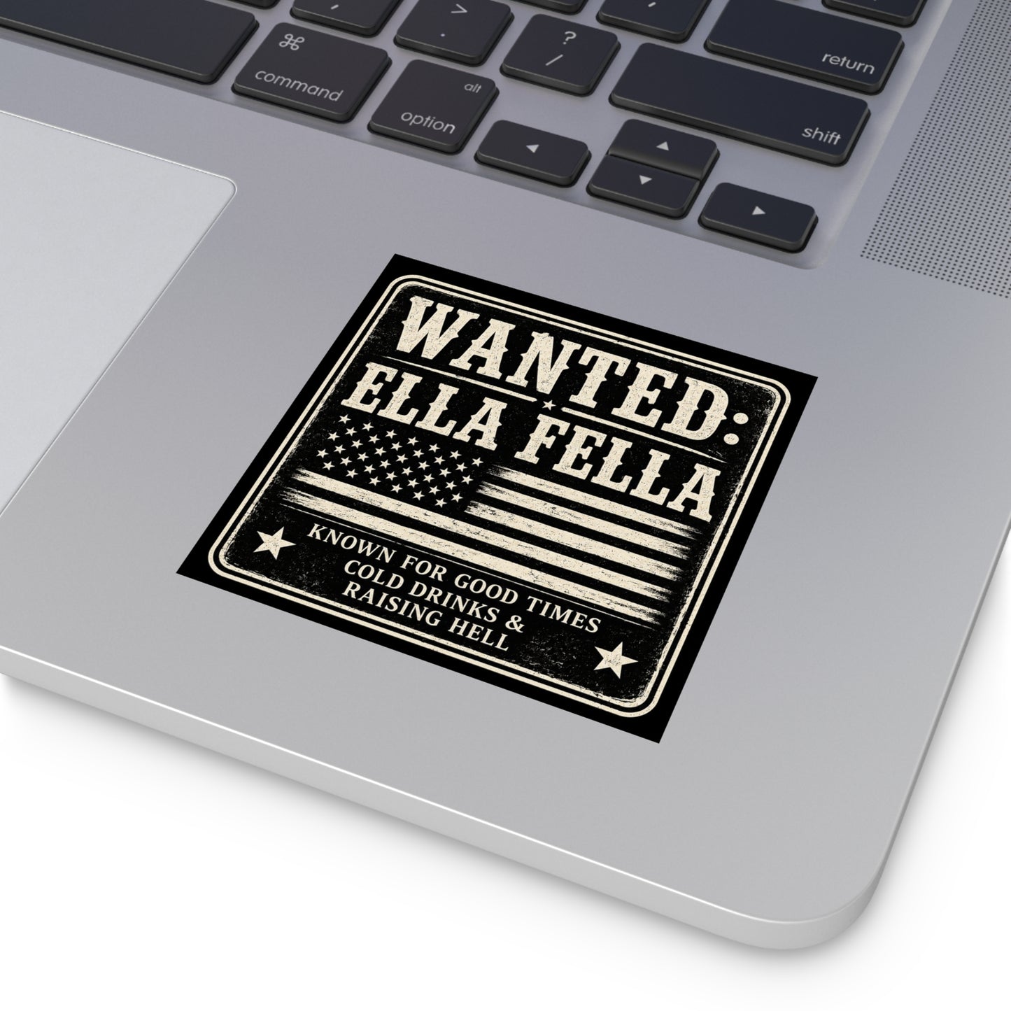 Wanted Ella Fella Sticker | Vintage Western Vinyl Decal | Cowboy Country Sticker | Rodeo Gift | Laptop Water Bottle Sticker
