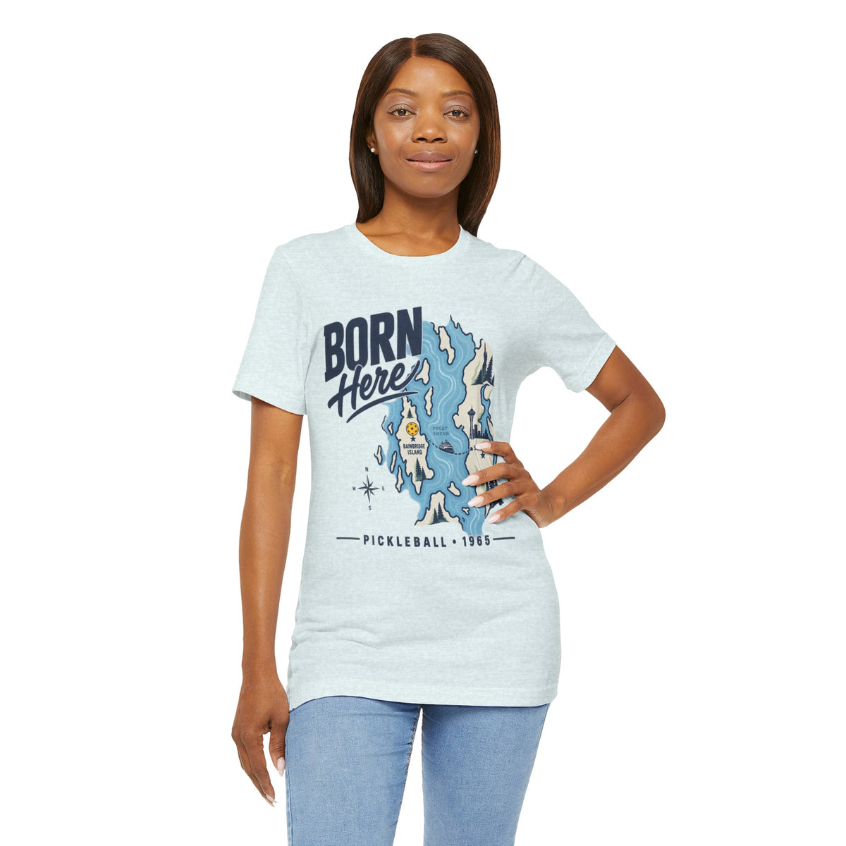 Copy of Born Here Bainbridge Island Pickleball 1965 Unisex Tee