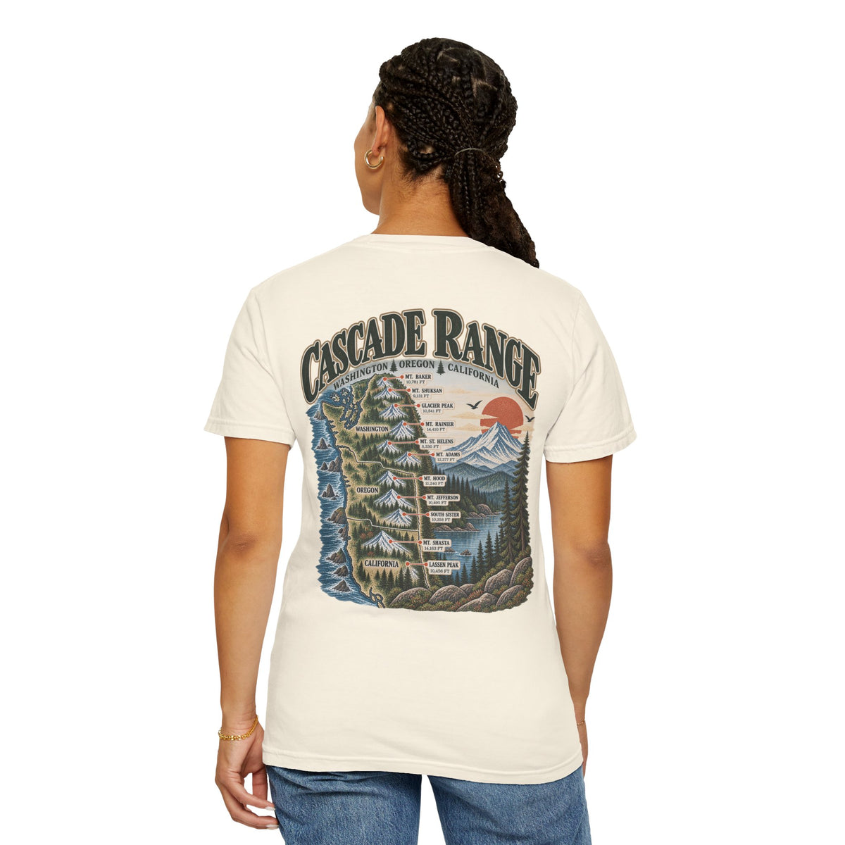 Cascade Range Vintage Graphic Tee | Washington, Oregon & California