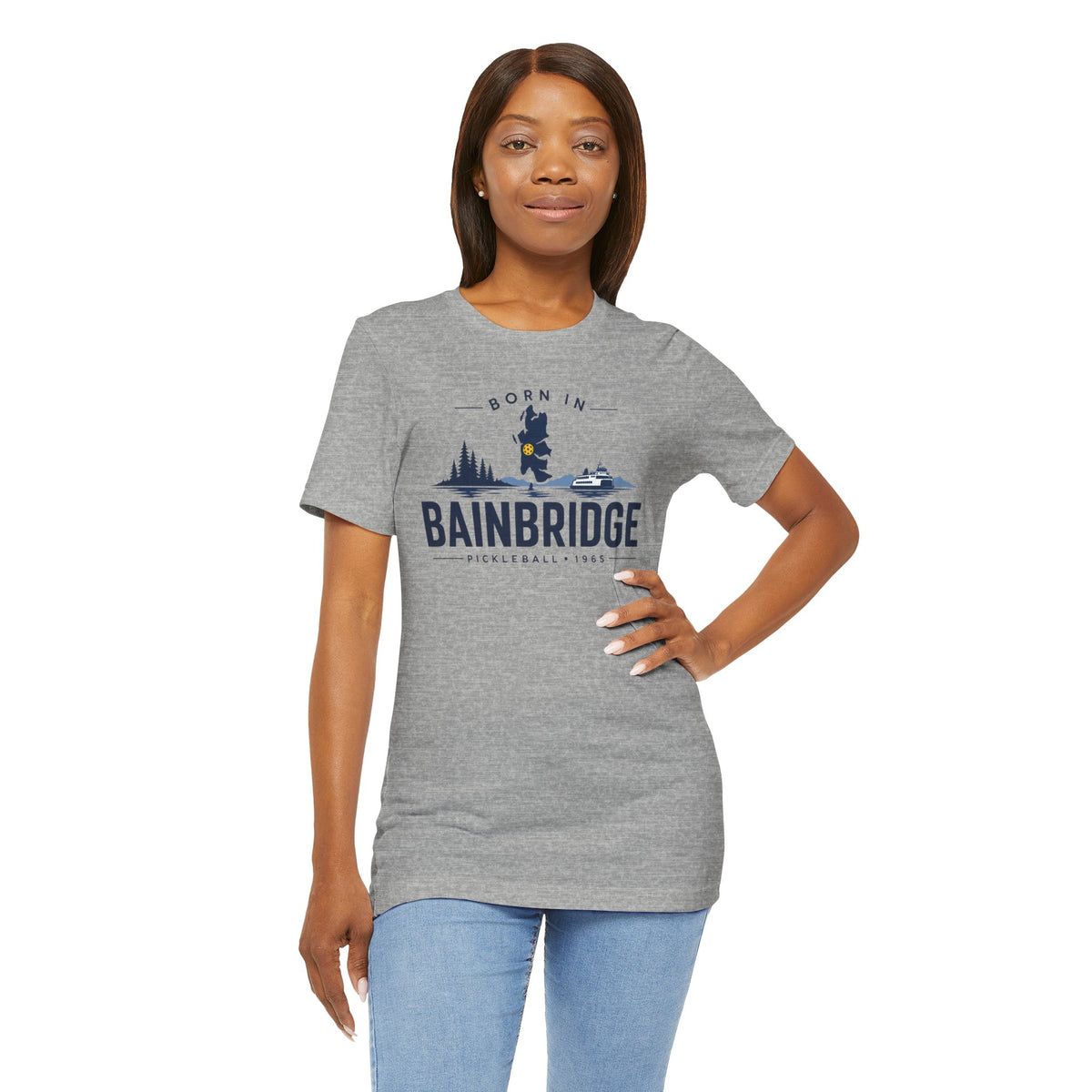 Born in Bainbridge Pickleball 1965 Tee | Bainbridge Island Washington