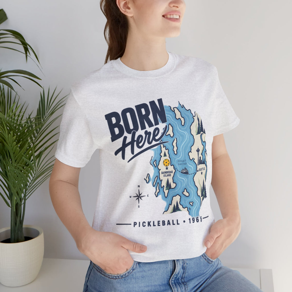 Copy of Born Here Bainbridge Island Pickleball 1965 Unisex Tee