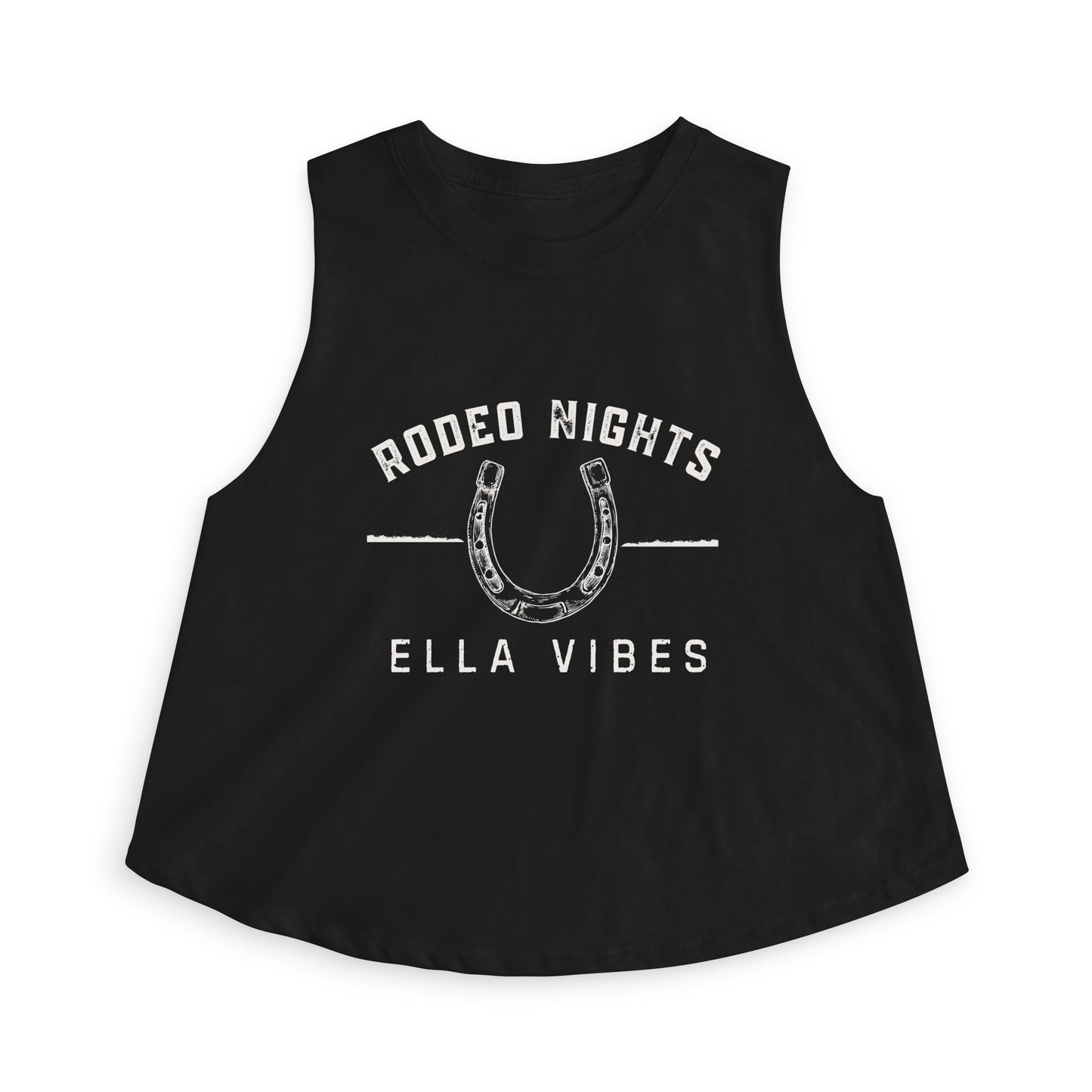 Rodeo Nights Ella Vibes Cowgirl Graphic Crop Top | Western Horse Rider Design