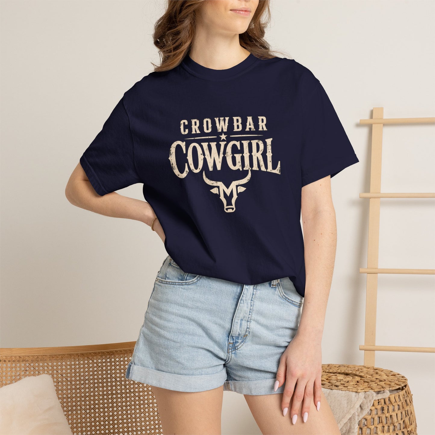 Crowbar Cowgirl T-shirt | Western Bull Skull Graphic | Missouri Bravo Show