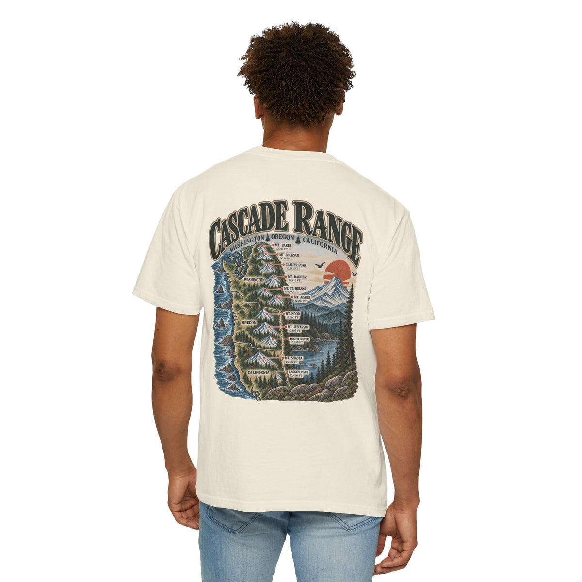 Cascade Range Vintage Graphic Tee | Washington, Oregon & California