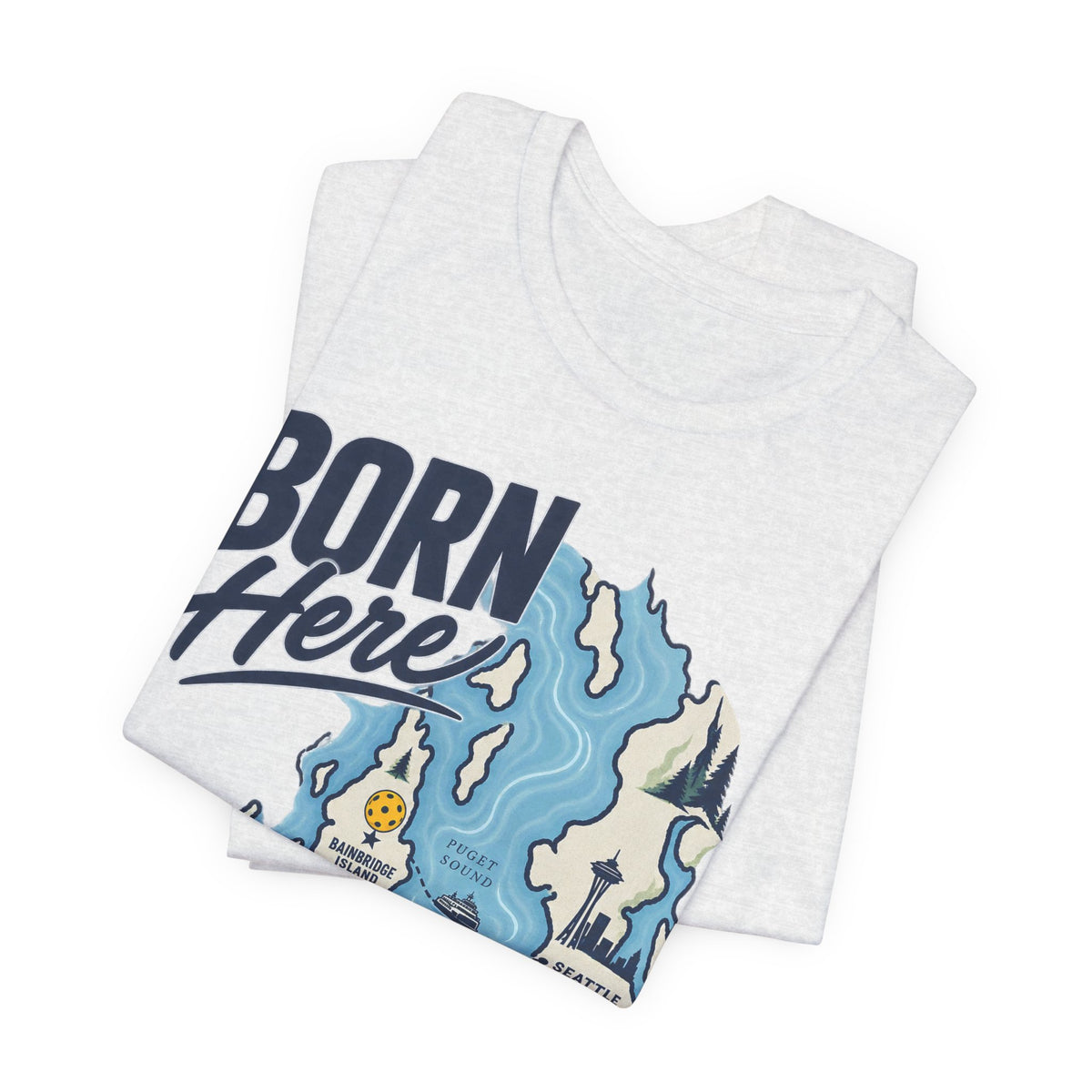 Born Here Bainbridge Island Pickleball 1965 Unisex Tee