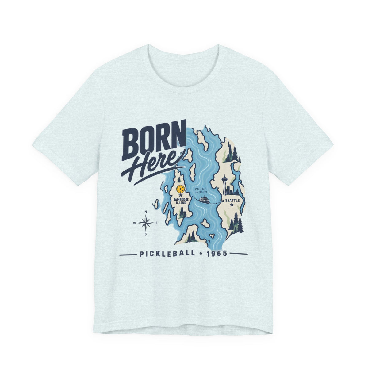 Copy of Born Here Bainbridge Island Pickleball 1965 Unisex Tee