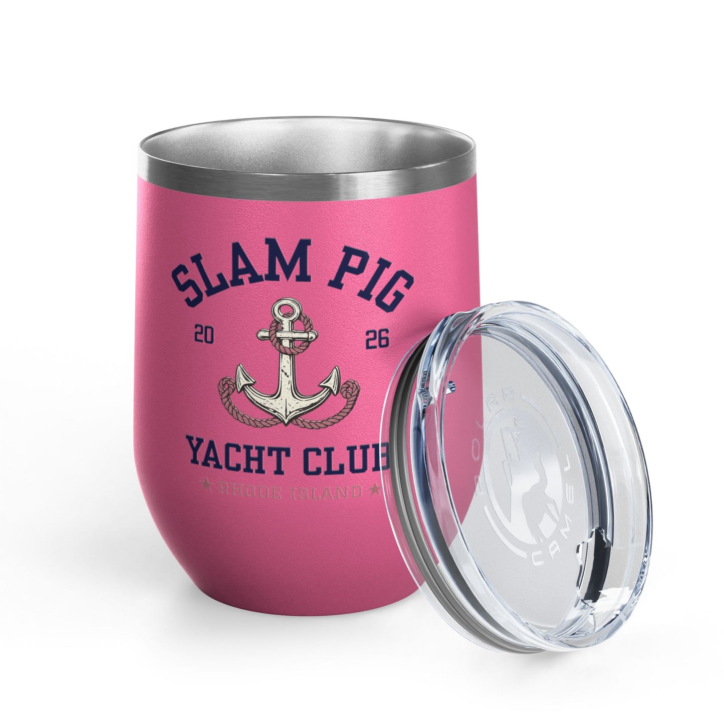 Slam Pig Yacht Club Wine Tumbler, RHORI Inspired Insulated Cup, Rhode Island Boat Gift, Funny Bravo Wine, Front/Back Design