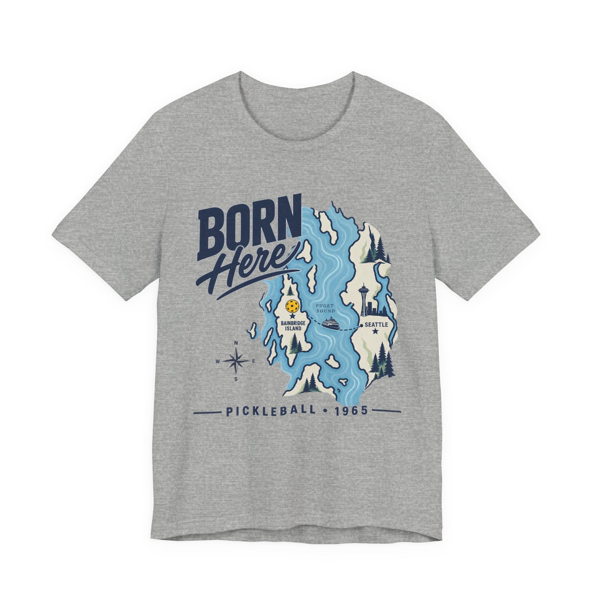 Copy of Born Here Bainbridge Island Pickleball 1965 Unisex Tee