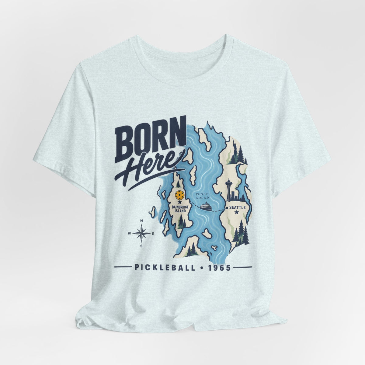 Copy of Born Here Bainbridge Island Pickleball 1965 Unisex Tee
