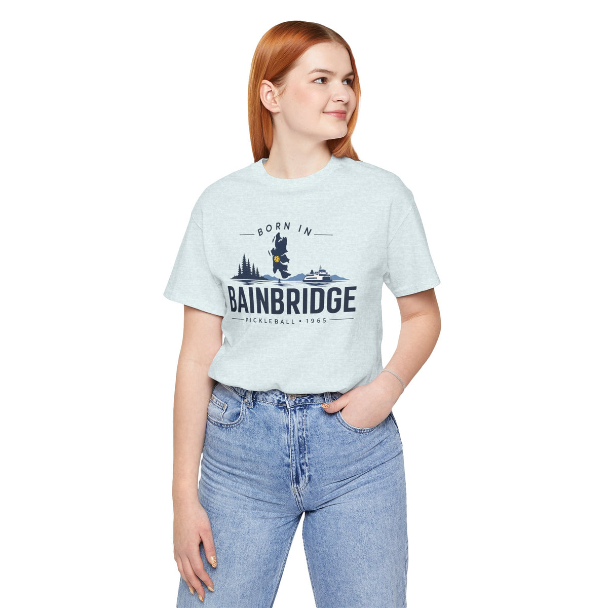 Born in Bainbridge Pickleball 1965 Tee | Bainbridge Island Washington
