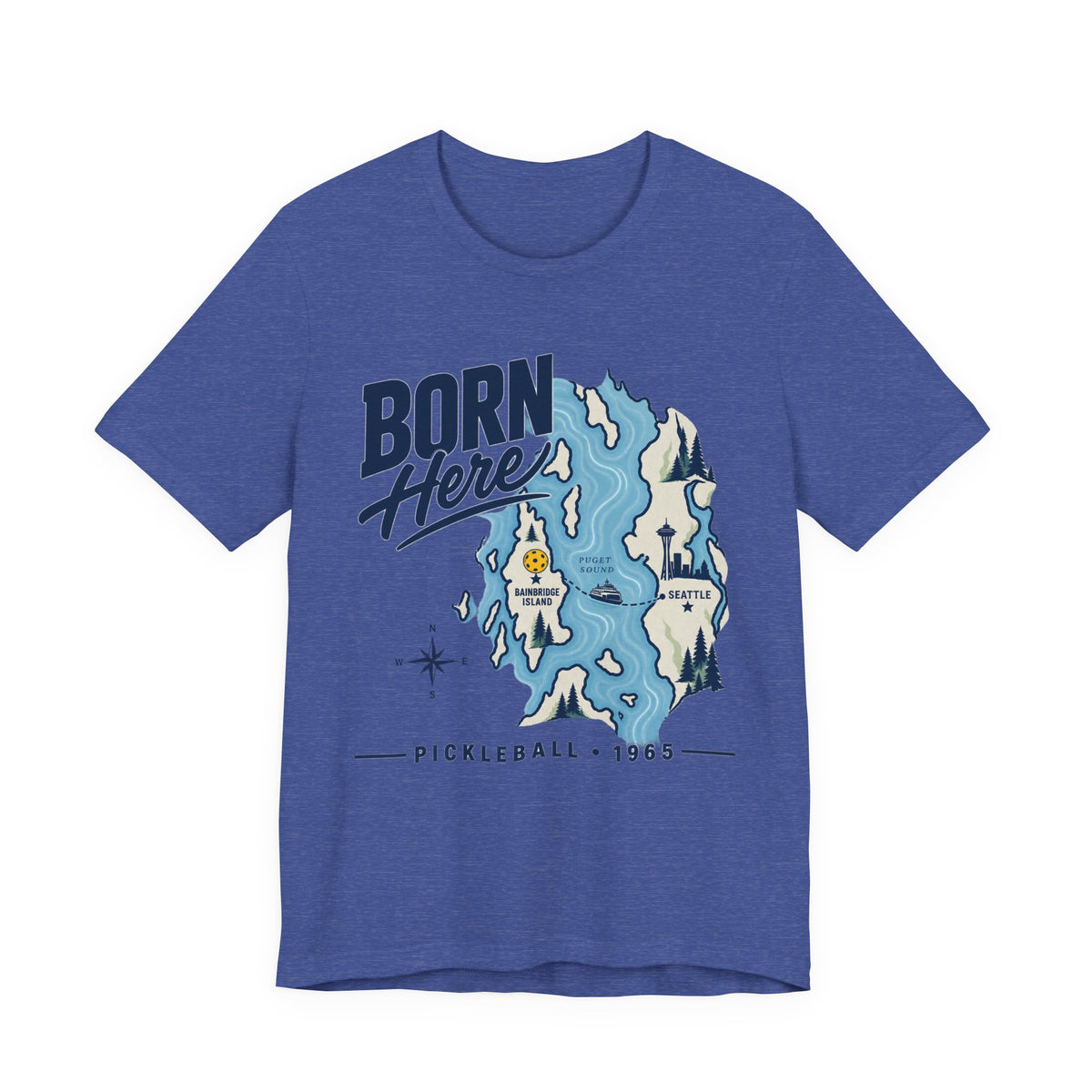 Copy of Born Here Bainbridge Island Pickleball 1965 Unisex Tee