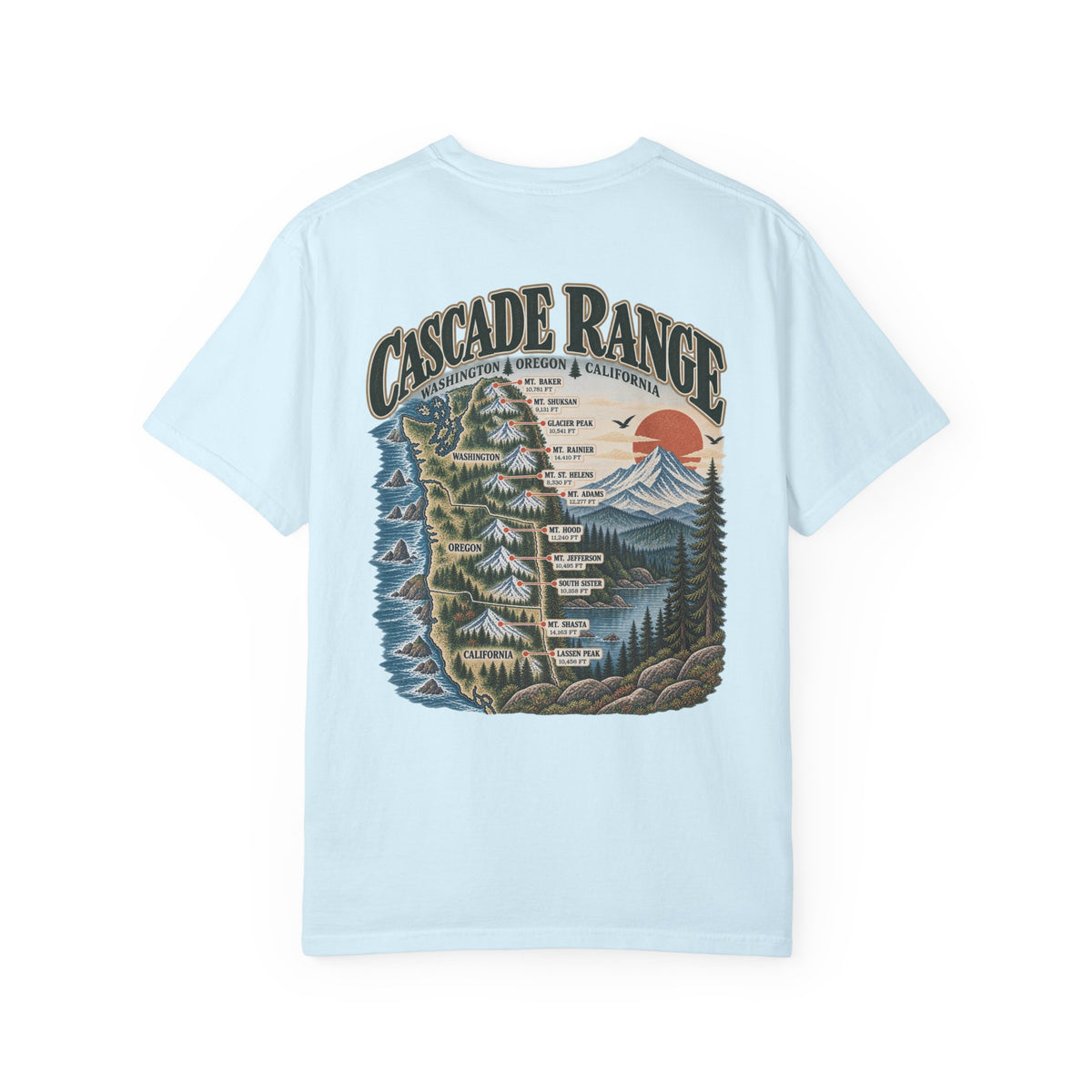 Cascade Range Vintage Graphic Tee | Washington, Oregon & California