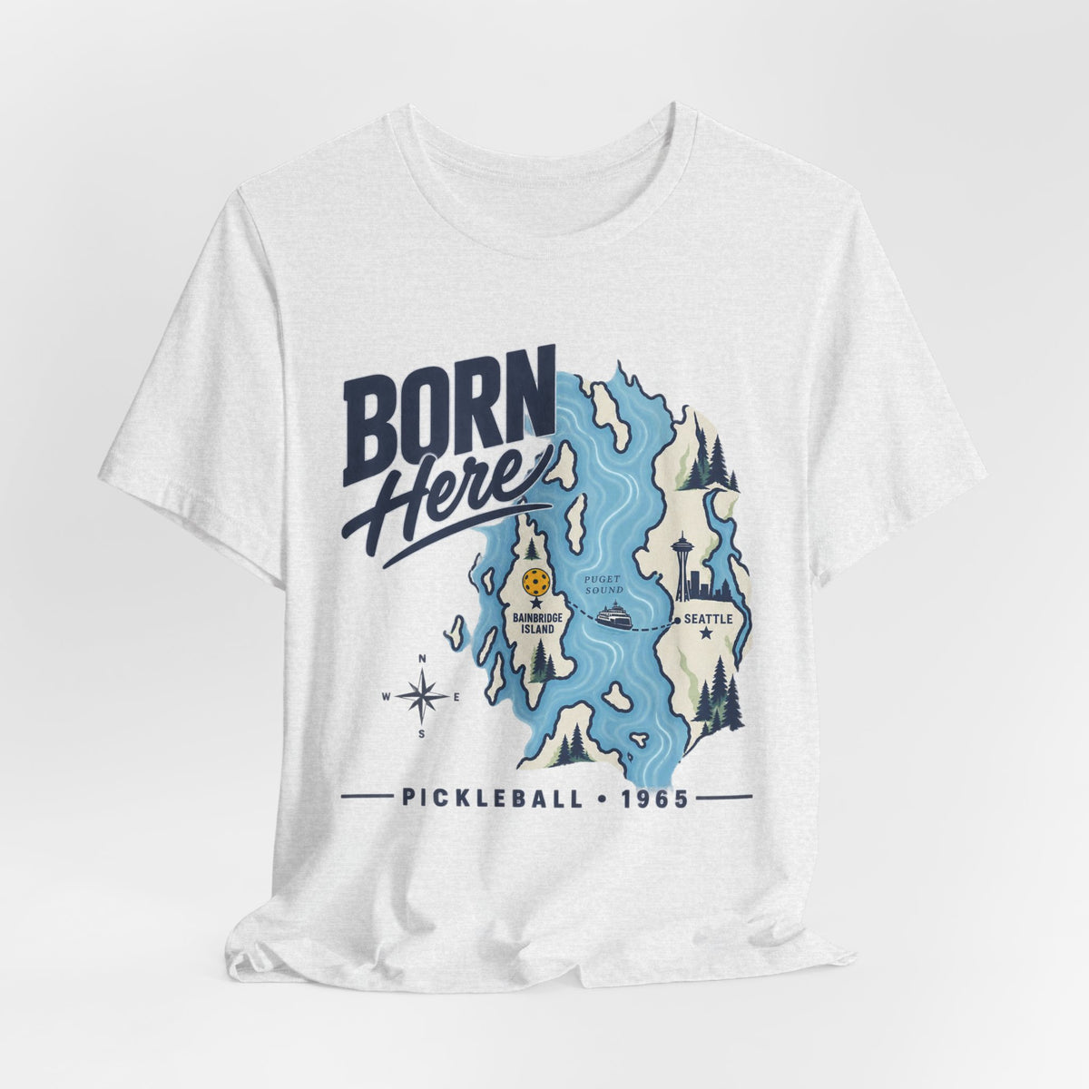Copy of Born Here Bainbridge Island Pickleball 1965 Unisex Tee