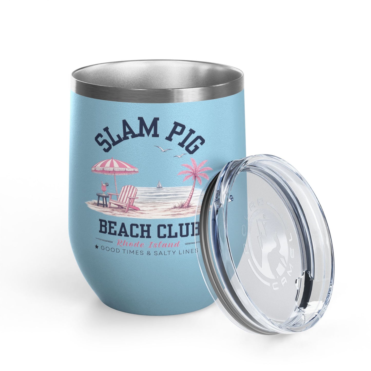 Slam Pig Beach Club Tumbler, RHORI Inspired Wine Tumbler, Rhode Island Gift, 12oz Insulated Cup, Bravo Fan Gift, Beach Cup