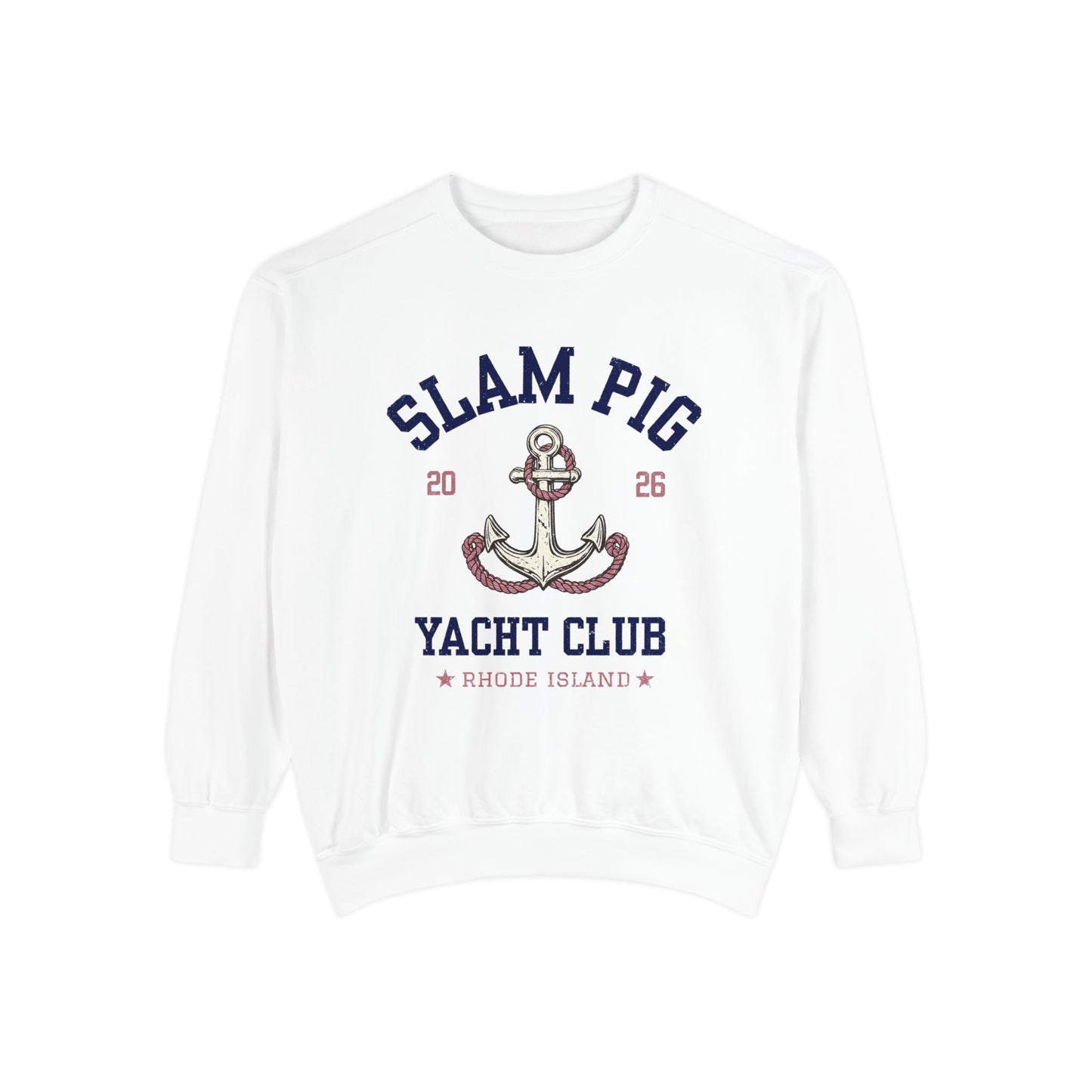Slam Pig Yacht Club Sweatshirt, Rhode Island RHORI, Coastal Crewneck, Nautical Sweatshirt, Beach Gift