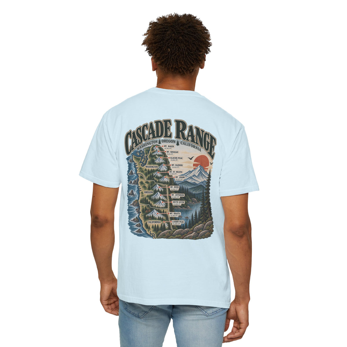 Cascade Range Vintage Graphic Tee | Washington, Oregon & California
