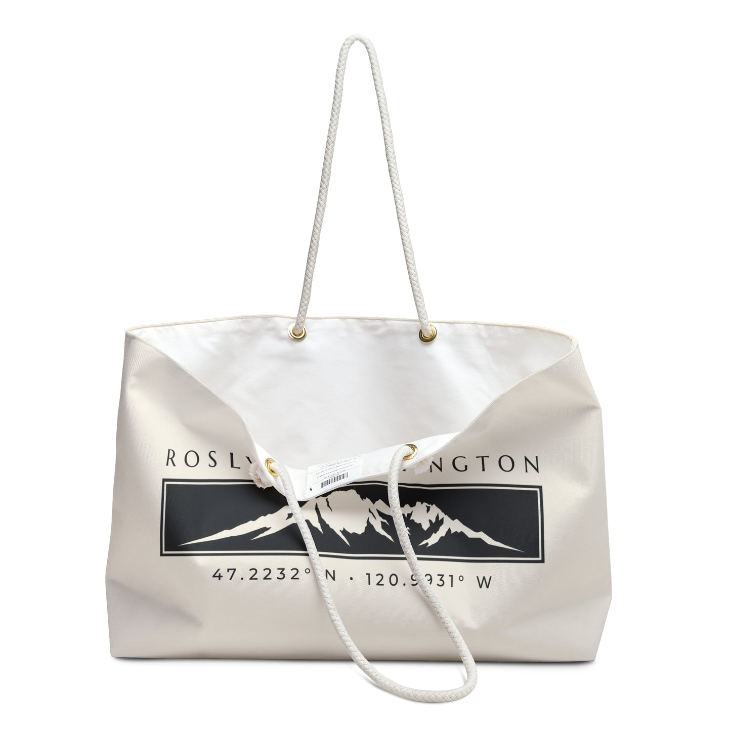 Roslyn Washington Canvas Tote, Mountain Town Market Bag, Pacific Northwest Gift