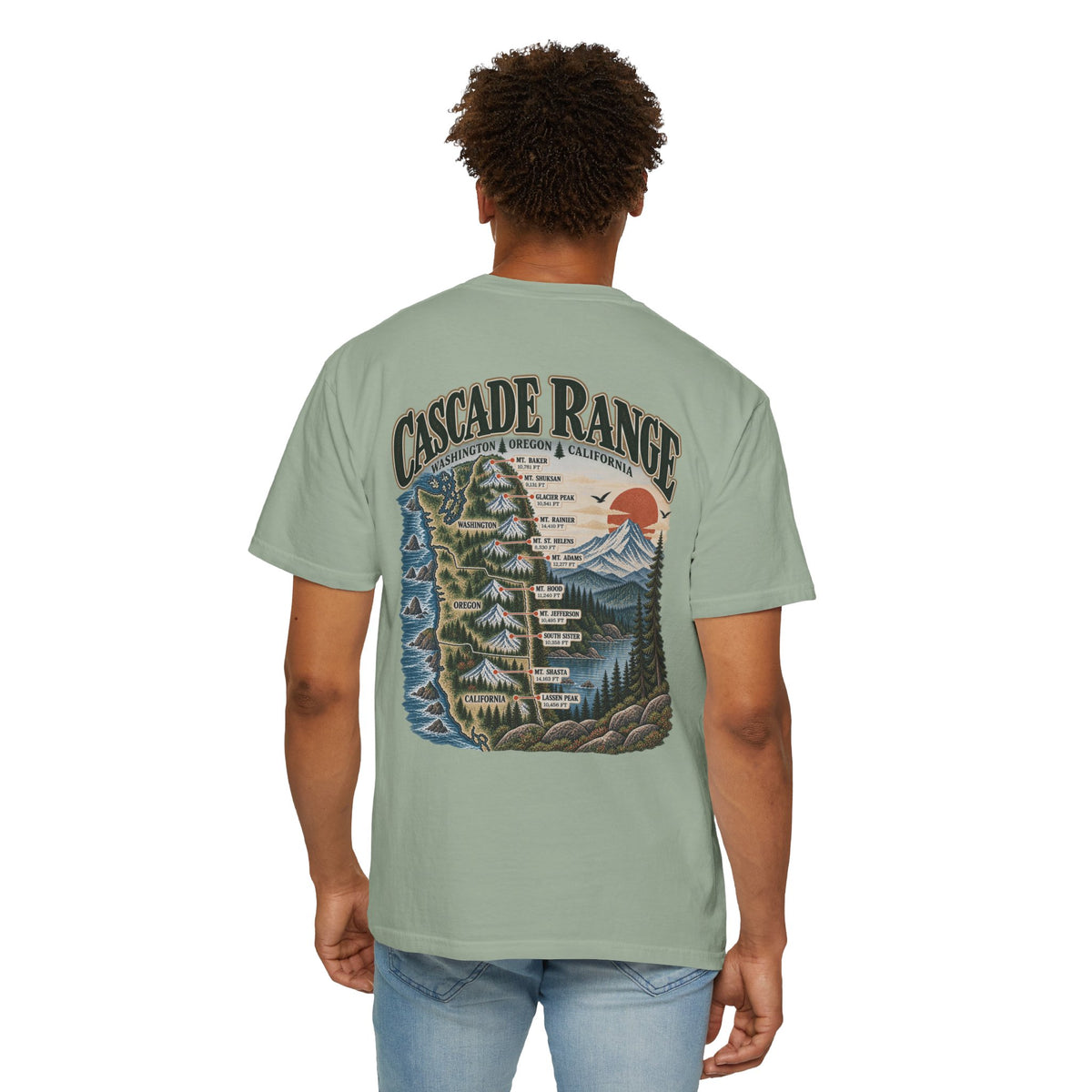 Cascade Range Vintage Graphic Tee | Washington, Oregon & California