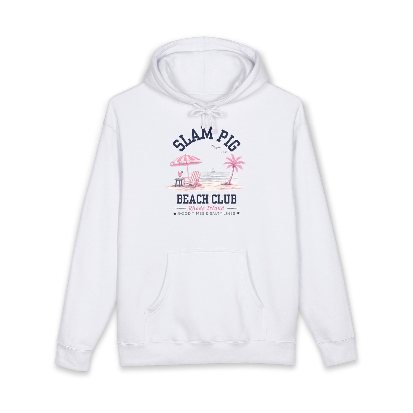 Slam Pig Beach Club Hoodie, Rhode Island Hoodie, Coastal Beach Sweatshirt, Preppy Beach Hoodie, Summer Vacation Gift, Unisex, RHORI
