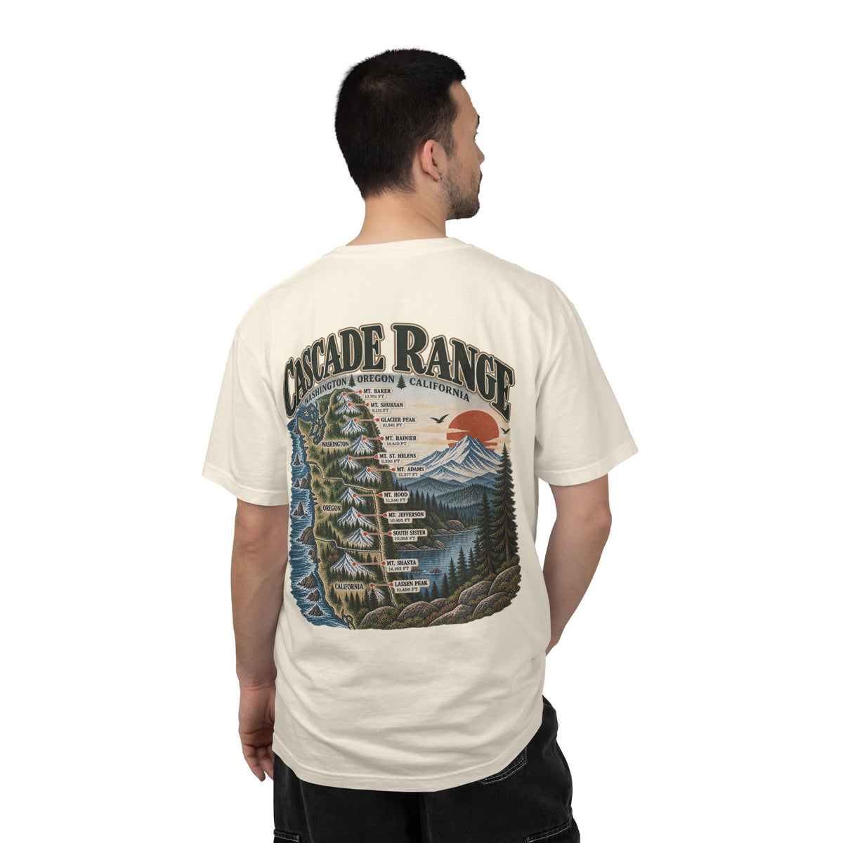Cascade Range Vintage Graphic Tee | Washington, Oregon & California