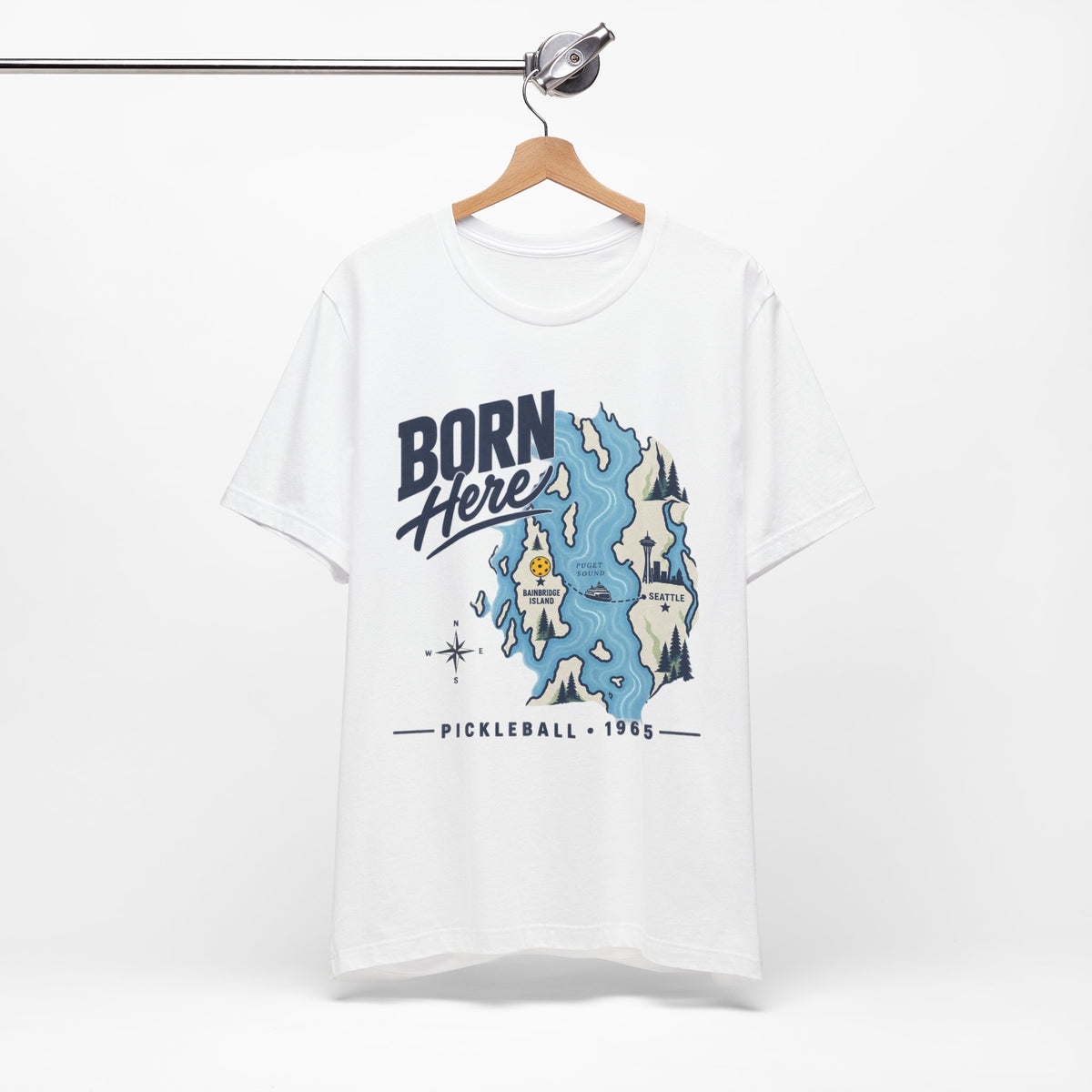 Copy of Born Here Bainbridge Island Pickleball 1965 Unisex Tee