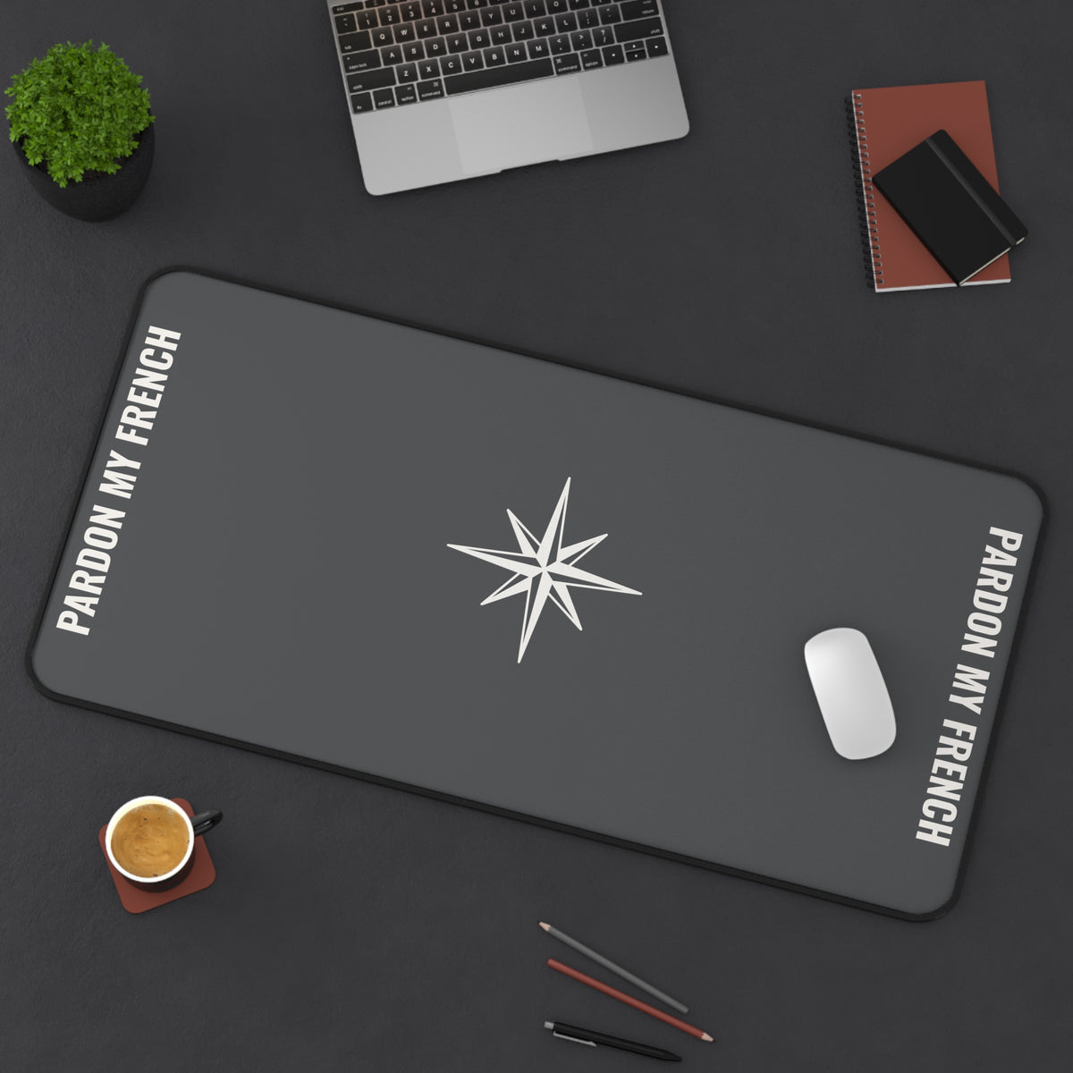 Sailboat Illustration Desk Mat | Nautical Sailboat Mouse Pad, Pardon My French Accent