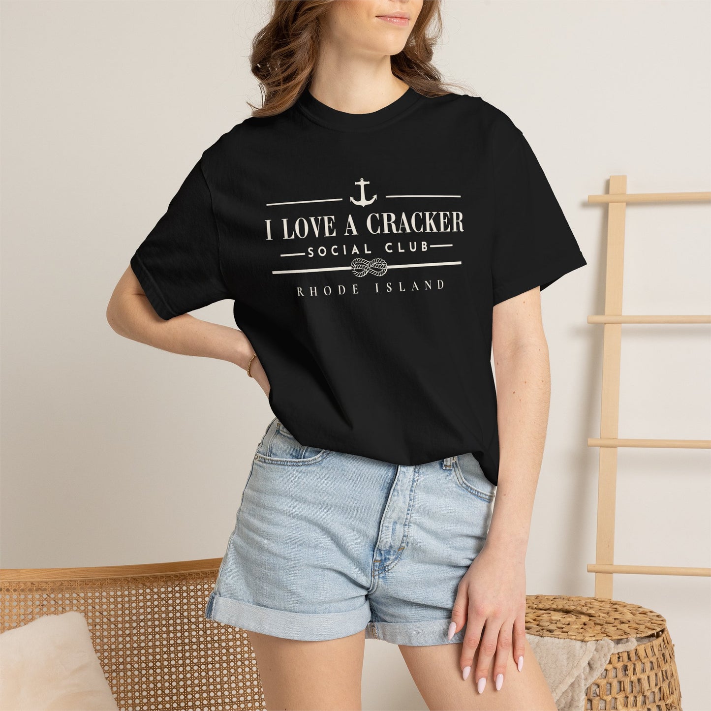 I Love a Cracker Social Club Shirt | Funny Rhode Island Shirt | Coastal Nautical Graphic Tee | New England Yacht Club Style | RHORI