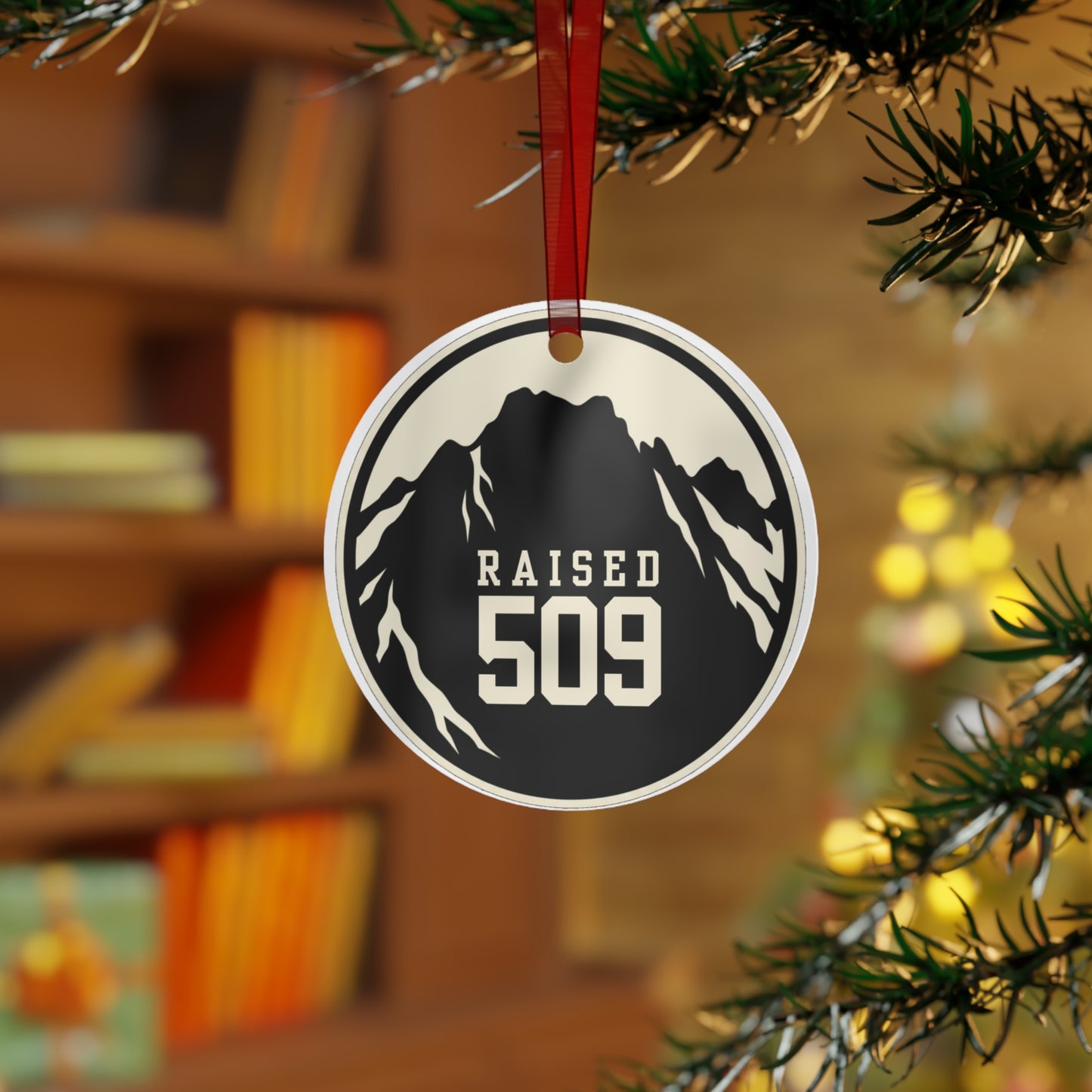 Raised 509 Mountain Town Metal Ornament | Washington Local Pride Keepsake
