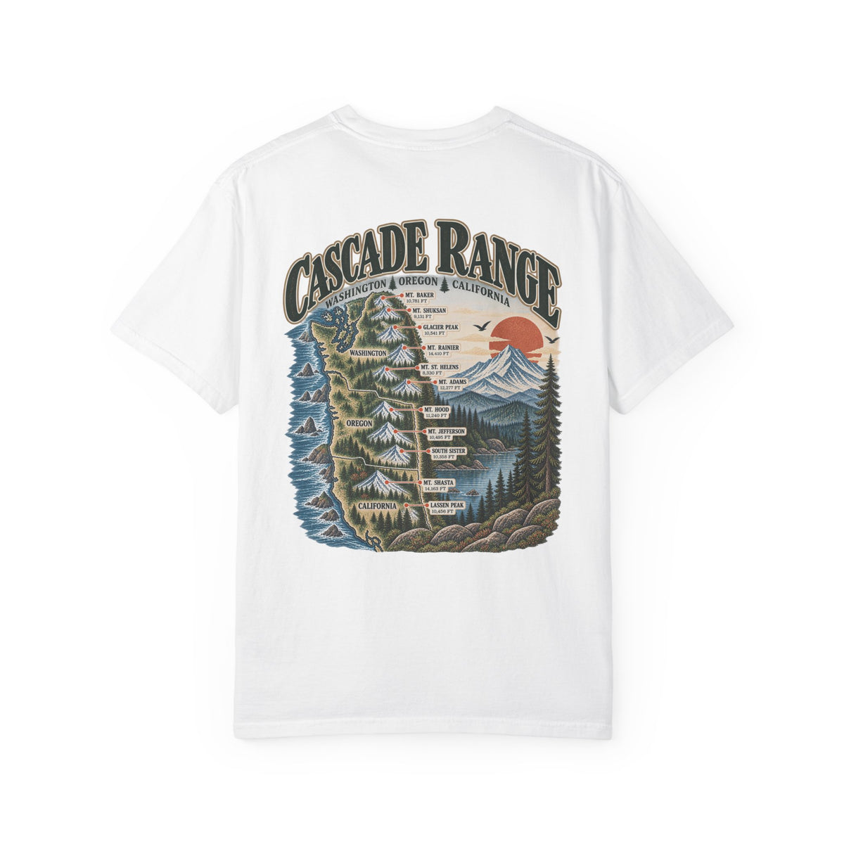 Cascade Range Vintage Graphic Tee | Washington, Oregon & California