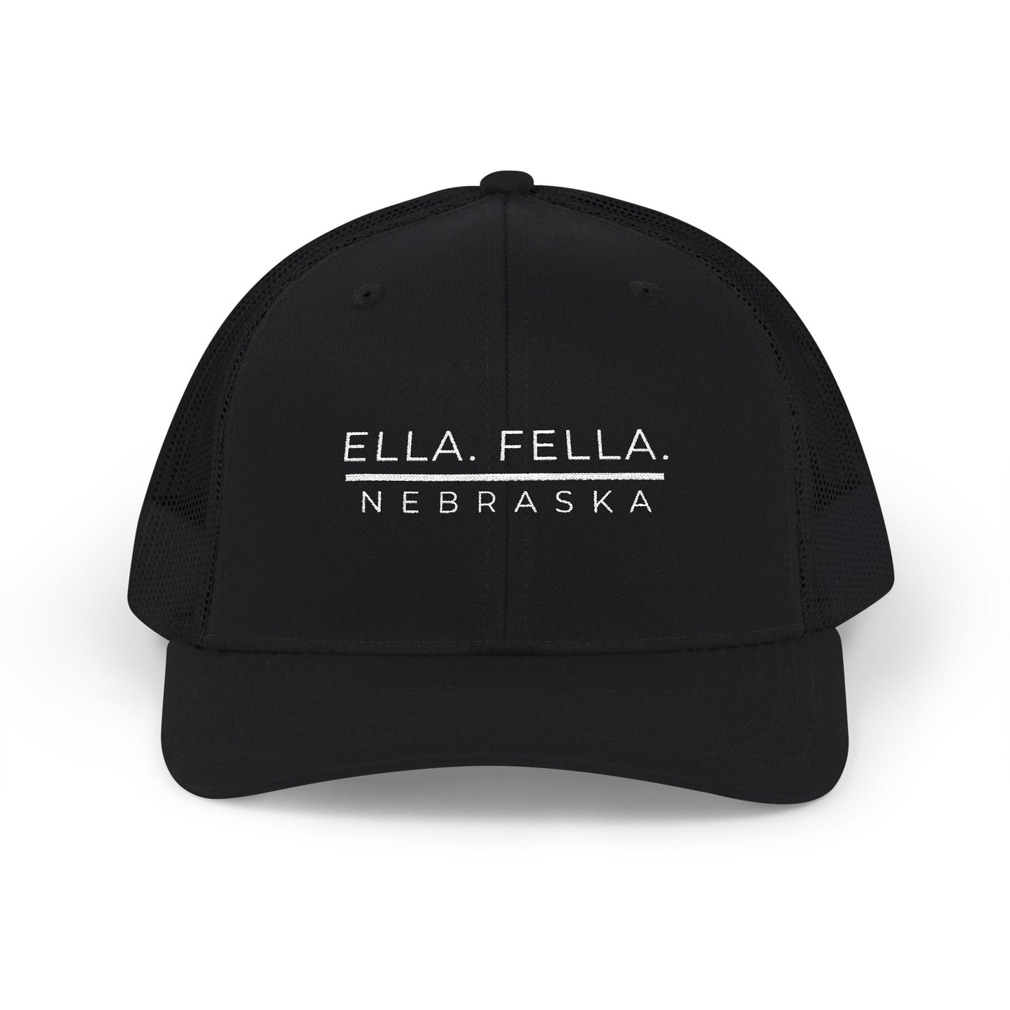 Ella Fella Nebraska Trucker Cap | Embroidered Snapback Hat | Lincoln Concerts