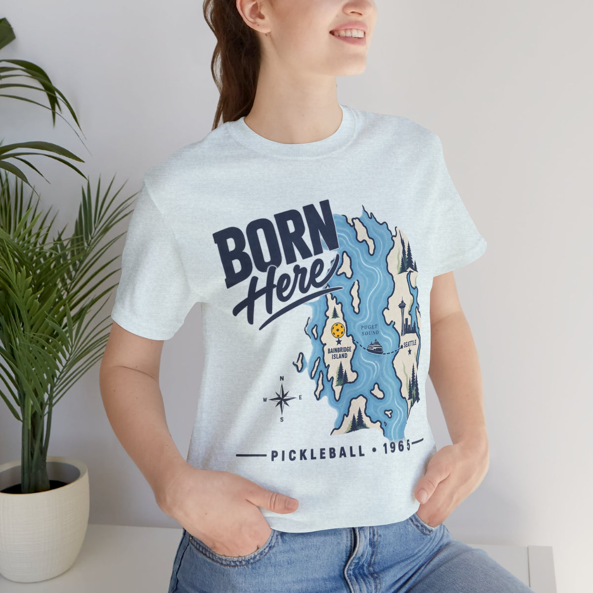 Copy of Born Here Bainbridge Island Pickleball 1965 Unisex Tee