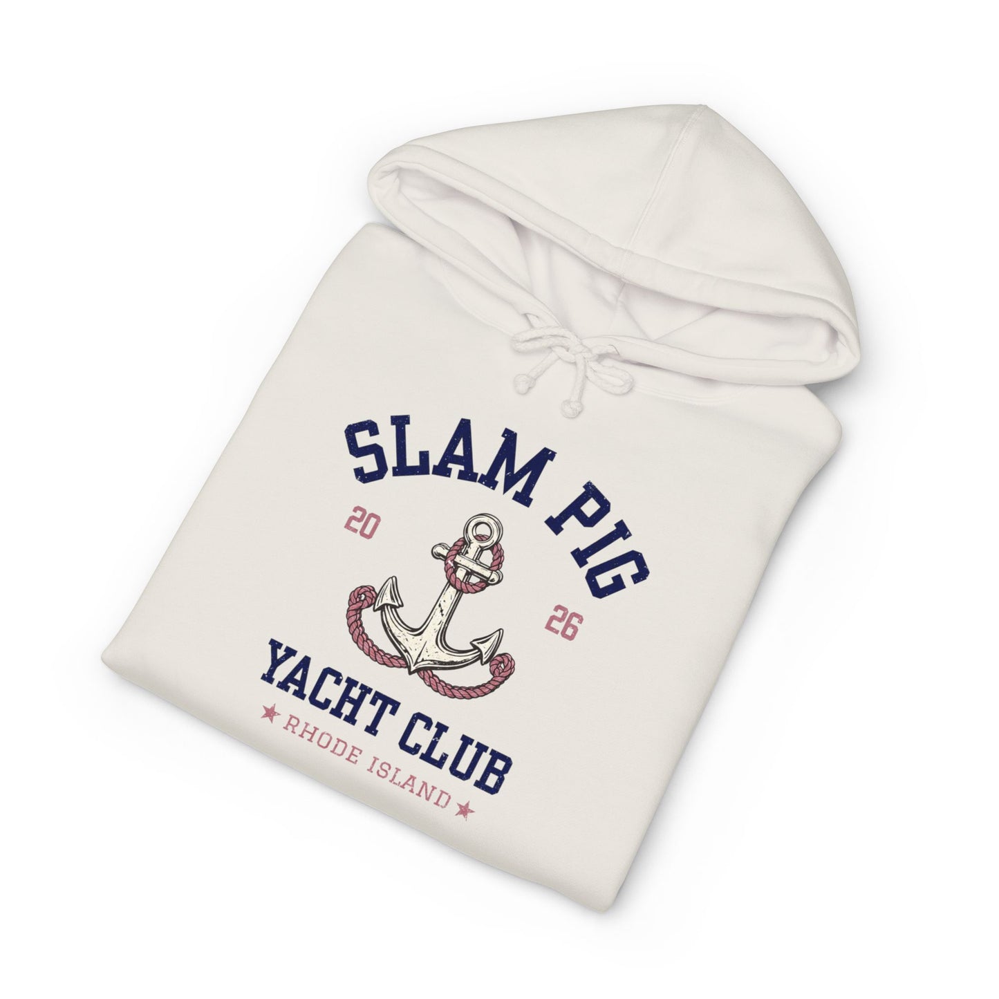 Slam Pig Yacht Club Hoodie | Rhode Island Nautical Sweatshirt | Coastal Anchor Hoodie | Funny Yacht Club Pullover | Unisex Hoodie