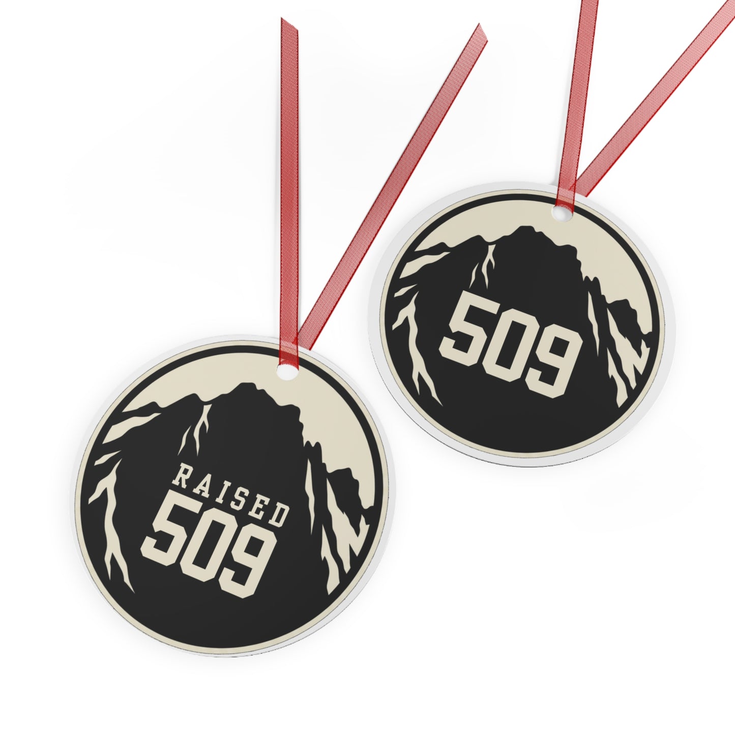 Raised 509 Mountain Town Metal Ornament | Washington Local Pride Keepsake
