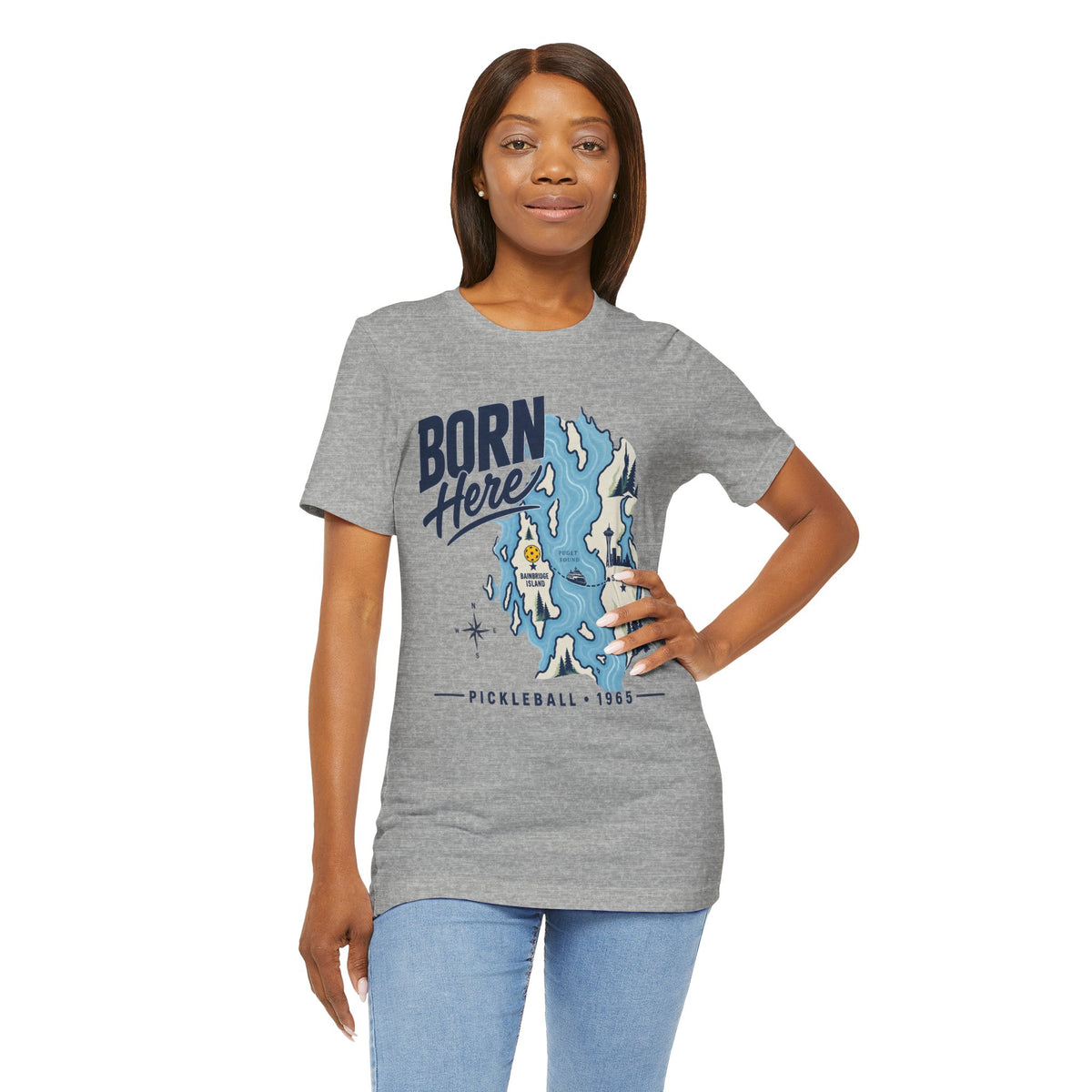 Copy of Born Here Bainbridge Island Pickleball 1965 Unisex Tee