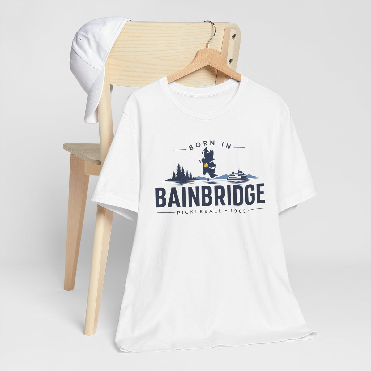 Born in Bainbridge Pickleball 1965 Tee | Bainbridge Island Washington