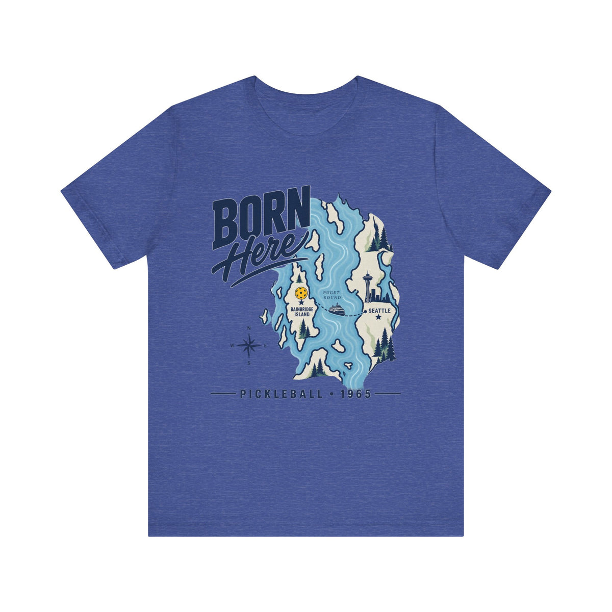 Copy of Born Here Bainbridge Island Pickleball 1965 Unisex Tee