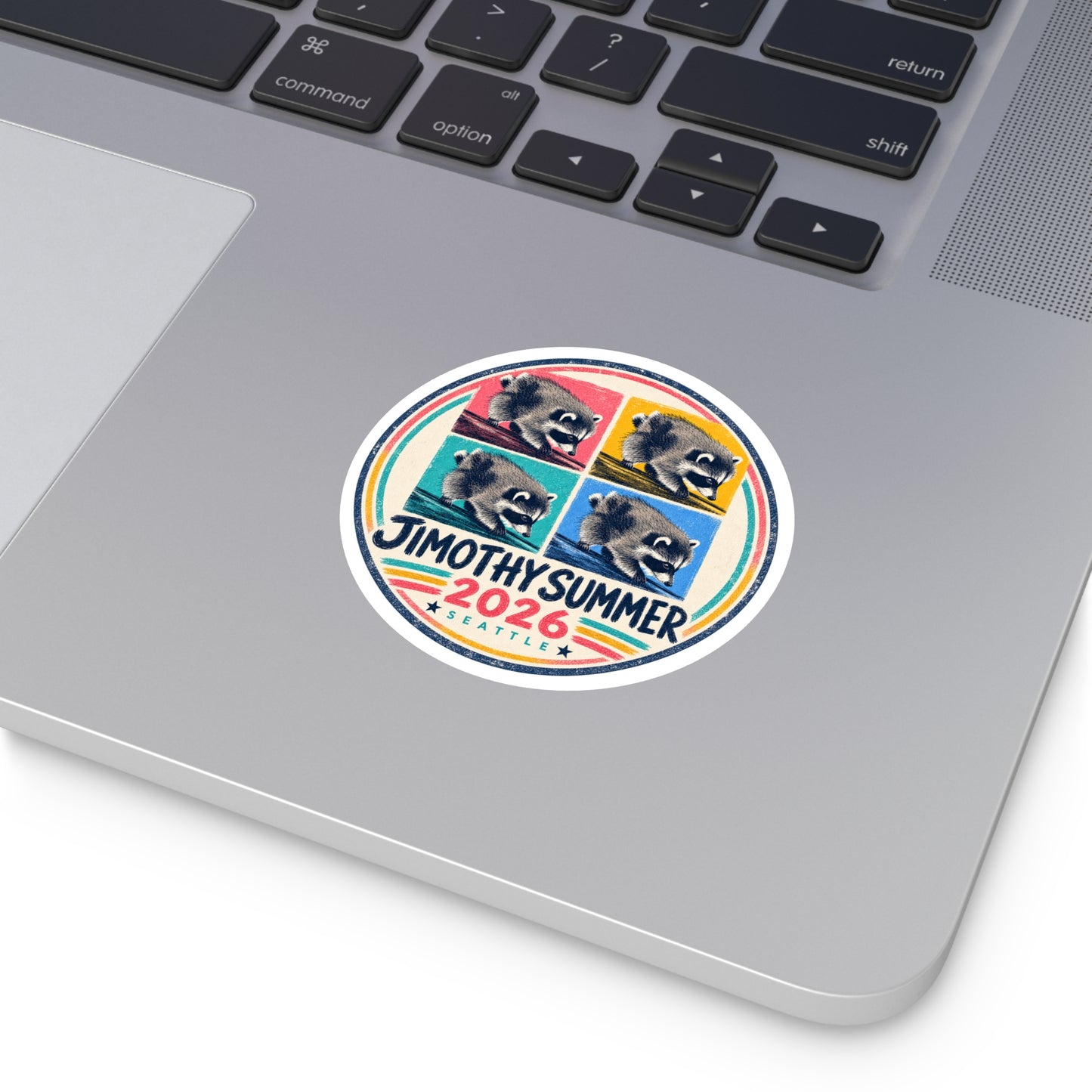 Jimothy Summer 2026 Sticker, Seattle Raccoon Sticker, Funny Seattle Sticker, Cute Raccoon Decal, Pacific Northwest Sticker