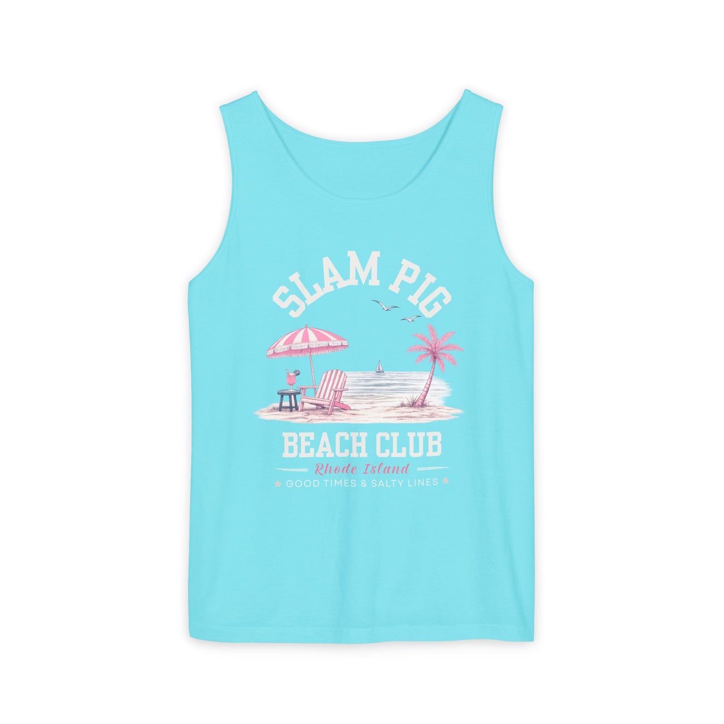 Slam Pig Beach Club Shirt, Rhode Island Beach Tee, Coastal Vacation Shirt, Preppy Summer Graphic Tee, Nautical Ocean Shirt