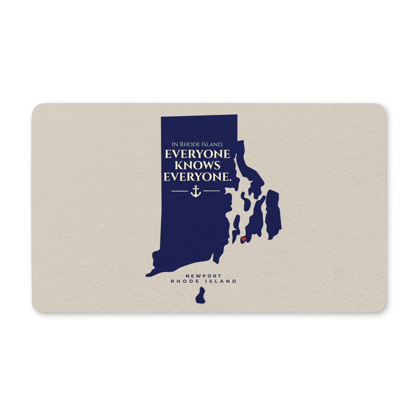Rhode Island Doormat Newport Welcome Mat Everyone Knows Everyone Map Door Mat