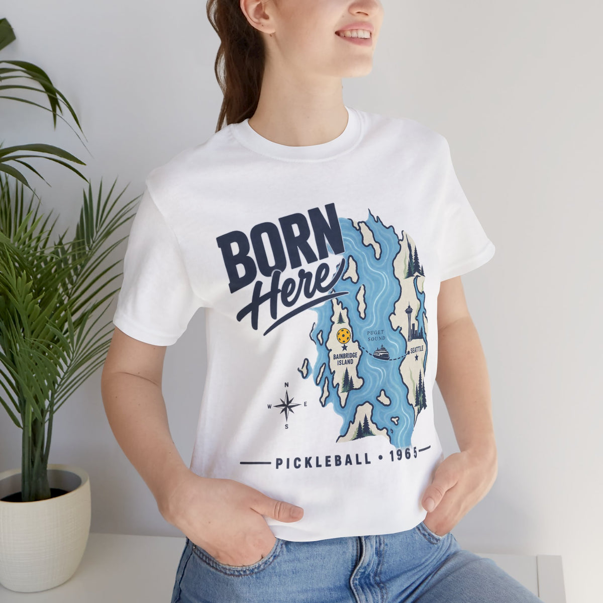Copy of Born Here Bainbridge Island Pickleball 1965 Unisex Tee