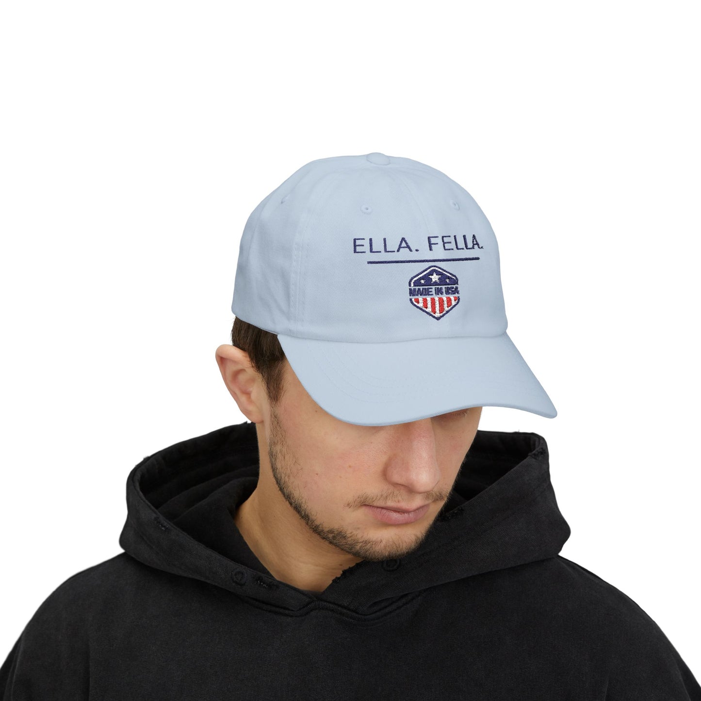 Ella Fella Embroidered Hat, Made in USA Cap, Patriotic Dad Hat, Men's Baseball Cap, Lake Life Hat, Boating Fishing Gift