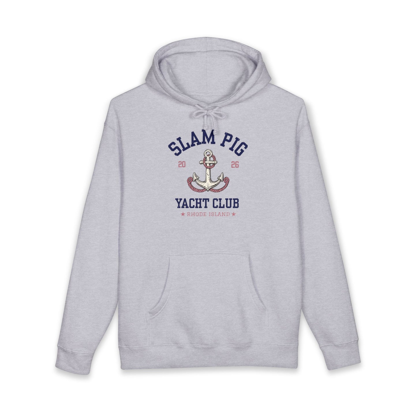 Slam Pig Yacht Club Hoodie | Rhode Island Nautical Sweatshirt | Coastal Anchor Hoodie | Funny Yacht Club Pullover | Unisex Hoodie